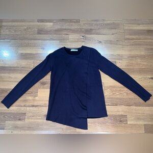 Elegant Asymmetrical Purple Long Sleeve Top